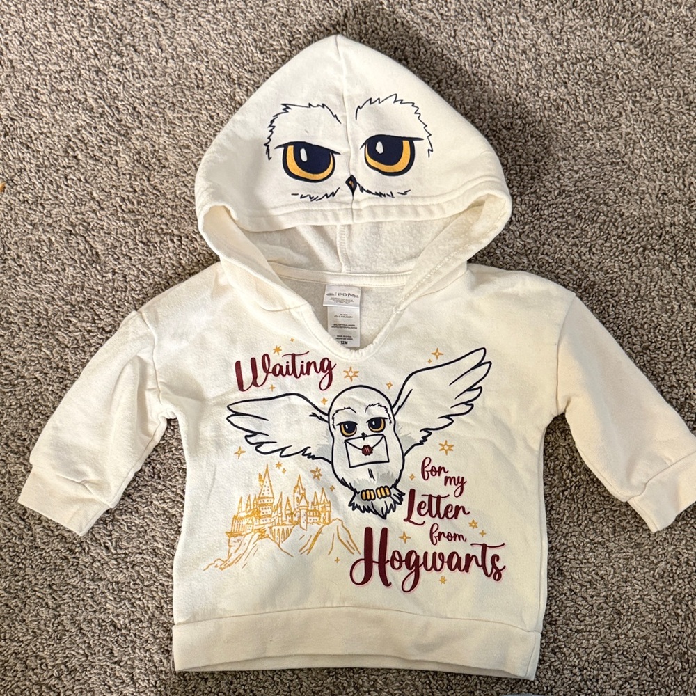 Kids Cream Hogwarts Owl Hoodie